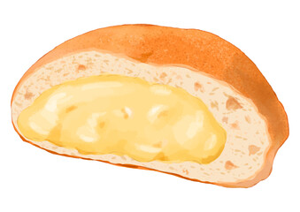 クリームパンの断面