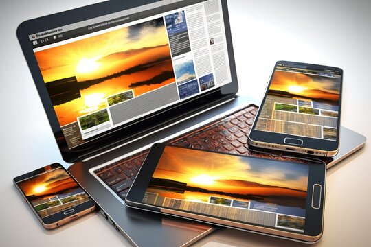 smartphone pc tablet Laptop, concept Media News
