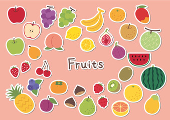 シンプルなフルーツのイラストセット