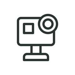 Action camera isolated icon, sport action camera vector icon with editable stroke