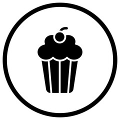 Cup cake Vector Icon Design Illustration