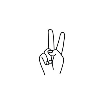 peace hand logo icon