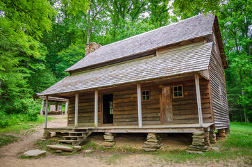 The Mountain Farm Museum at the Great Smoky Mountains National Park in North Carolina