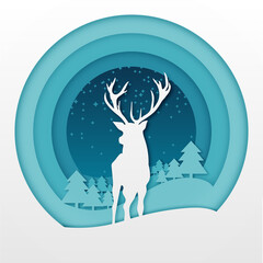 deer in winter forest