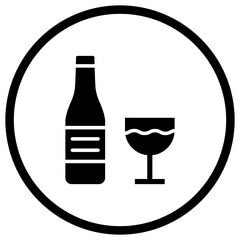 Wine Bottle Vector Icon Design Illustration