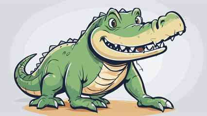 Crocodile cartoon character illustration vector image. Aligator wild design graphic design image