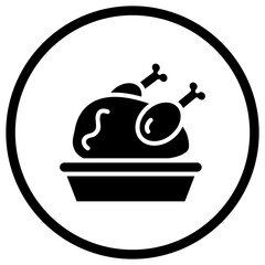 Roast Chicken Vector Icon Design Illustration