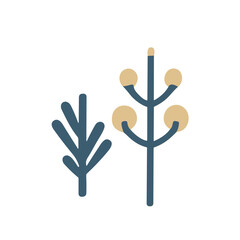 Garden shrubs. Vector set of vegetation bushes, grass and trees. 