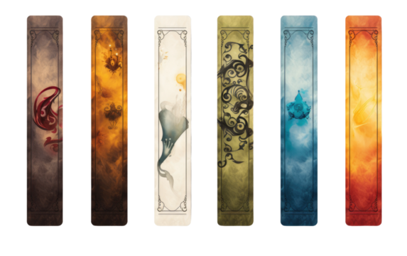 Page Turners Delight: Stylish Bookmarks on White or PNG Transparent Background.