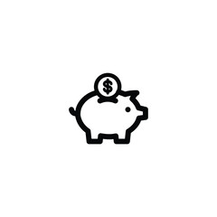 Piggy Bank icon vector illustration. outline icon for web, ui, and mobile apps