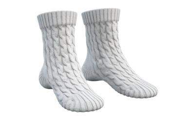 Stylish and Cozy Knee High Socks on White or PNG Transparent Background.