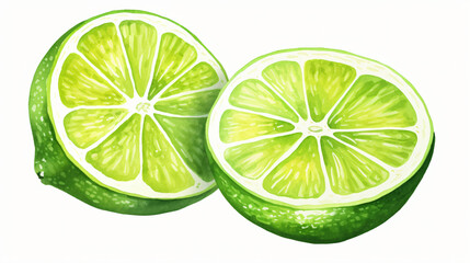 Vector Watercolor painted lime
