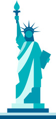 USA Statue of Liberty freedom independence minimalist geometric blue icon vector illustration © provectors