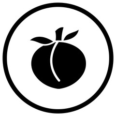 Peach Vector Icon Design Illustration