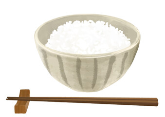 リアルな白ごはんのイラスト