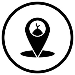 Mosque location Vector Icon Design Illustration
