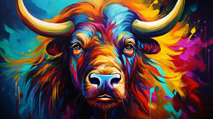 Vibrant and bright and colorful animal portrait