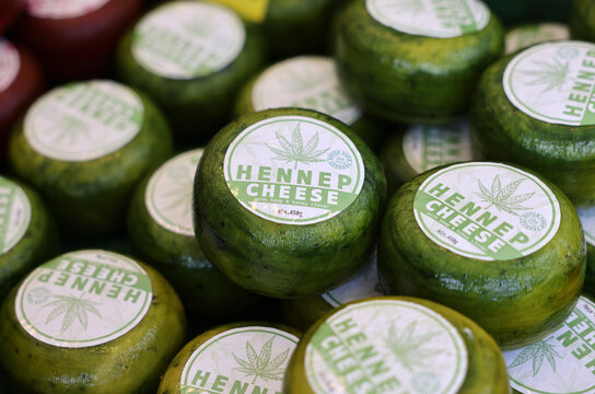  Traditional Dutch Gouda cheese at a street stall on Thursday traditional cheese market  day in Gouda, the Netherlands