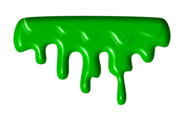 green liquid is dripping down.