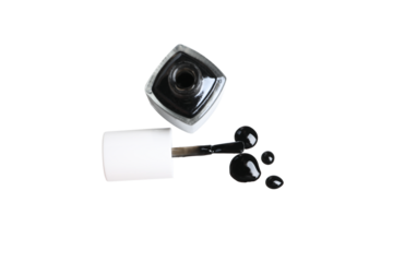 PNG, open black nail polish, isolated on white background