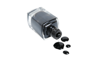 PNG, open black nail polish, isolated on white background