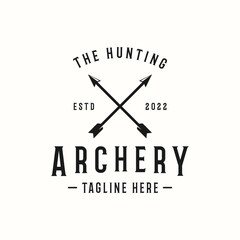 Archery or arrowshead retro vintage design logo.Logo for hunting , labels , badges and business.