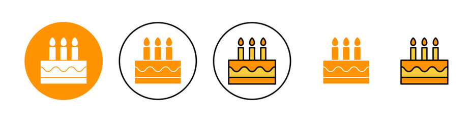 Cake icon set  for web and mobile app. Cake sign and symbol. Birthday cake icon