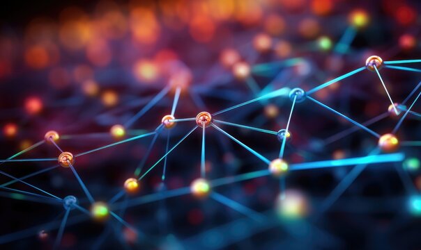 A close up of a bunch of connected dots. Generative AI.