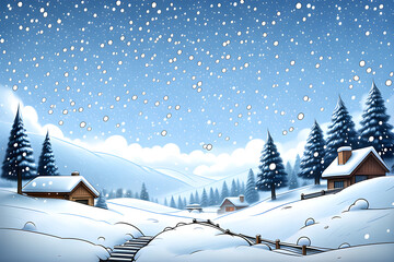 winter landscape. Generative AI