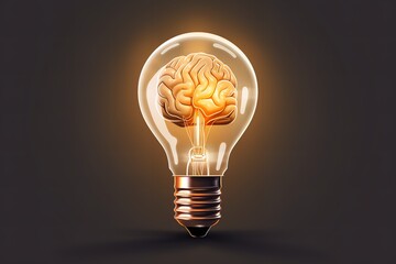 A light bulb with a brain inside is a powerful symbol of creativity, knowledge, and problem-solving. It represents the human mind's ability to generate new ideas, learn new things