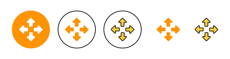 Fullscreen Icon set for web and mobile app. Expand to full screen sign and symbol. Arrows symbol