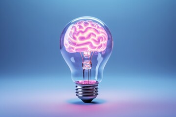 A light bulb with a brain inside is a powerful symbol of creativity, knowledge, and problem-solving.