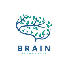 Brain tree logo design inspiration vector icon