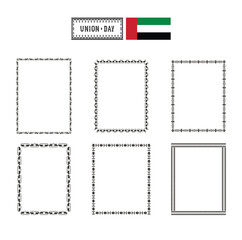 52 UAE National Day. UAE Flag. Union Day of United Arab Emirates. Frame Vector Illustration.