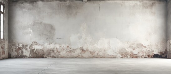 In an abandoned building, the grunge and abstract texture of the old concrete walls stood as a...