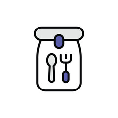 Food Pack icon design with white background stock illustration