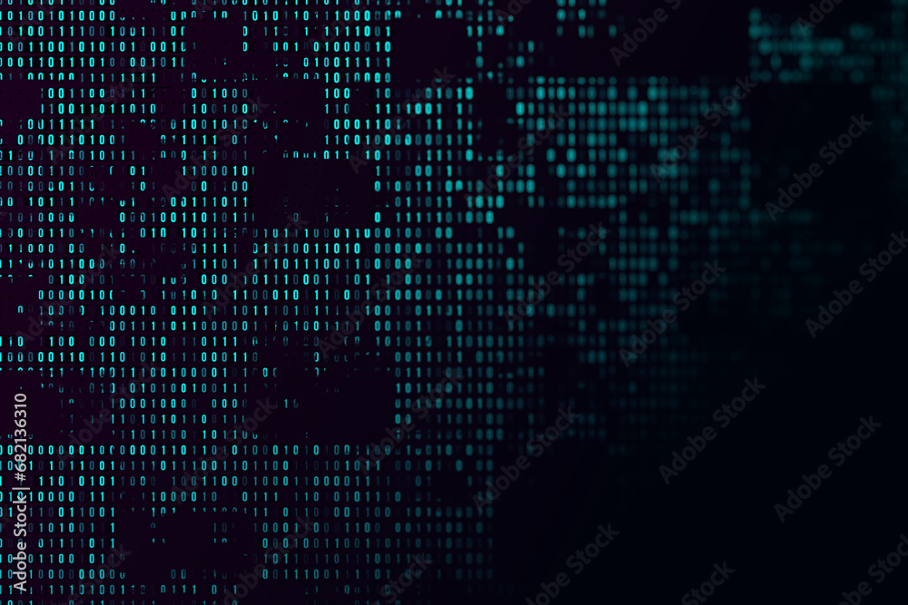 Poster Creative digital dots texture. Digital data concept. 3D Rendering.