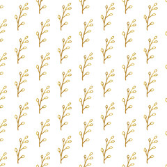 floral seamless pattern gold color