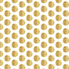 floral seamless pattern gold color