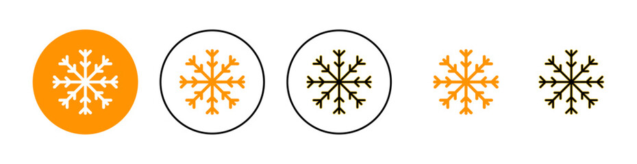 Snow icon set for web and mobile app. snowflake sign and symbol