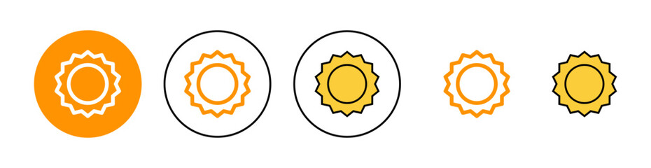 Sun icon set for web and mobile app. Brightness sign and symbol.