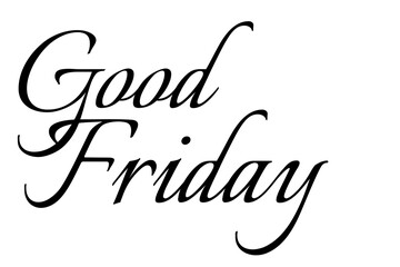 Digital png illustration of good friday text on transparent background
