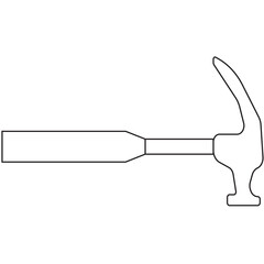 Digital png illustration of white hammer on transparent background