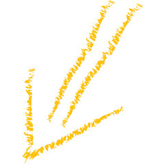 Digital png illustration of yellow down arrow on transparent background