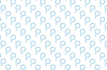 Digital png illustration of blue map pins repeated on transparent background