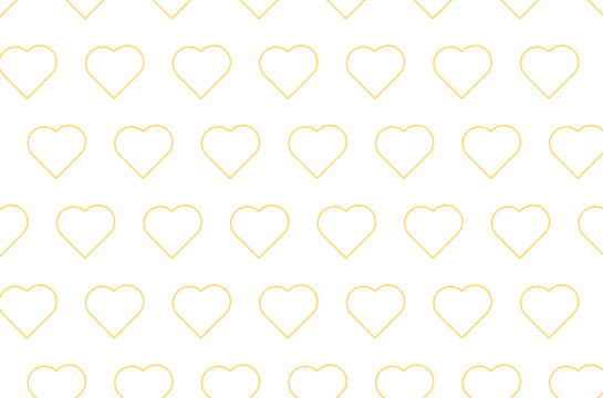 Digital png illustration of yellow hearts repeated on transparent background - Powered by Adobe