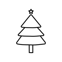 Fototapeta premium Christmas tree vector icon. new year illustration sign. winter symbol.