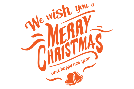 Digital png text of christmas and new year's wishes on transparent background - Powered by Adobe