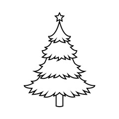 Christmas tree vector icon. new year illustration sign. winter symbol.