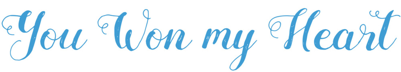 Digital png text of you won my heart on transparent background